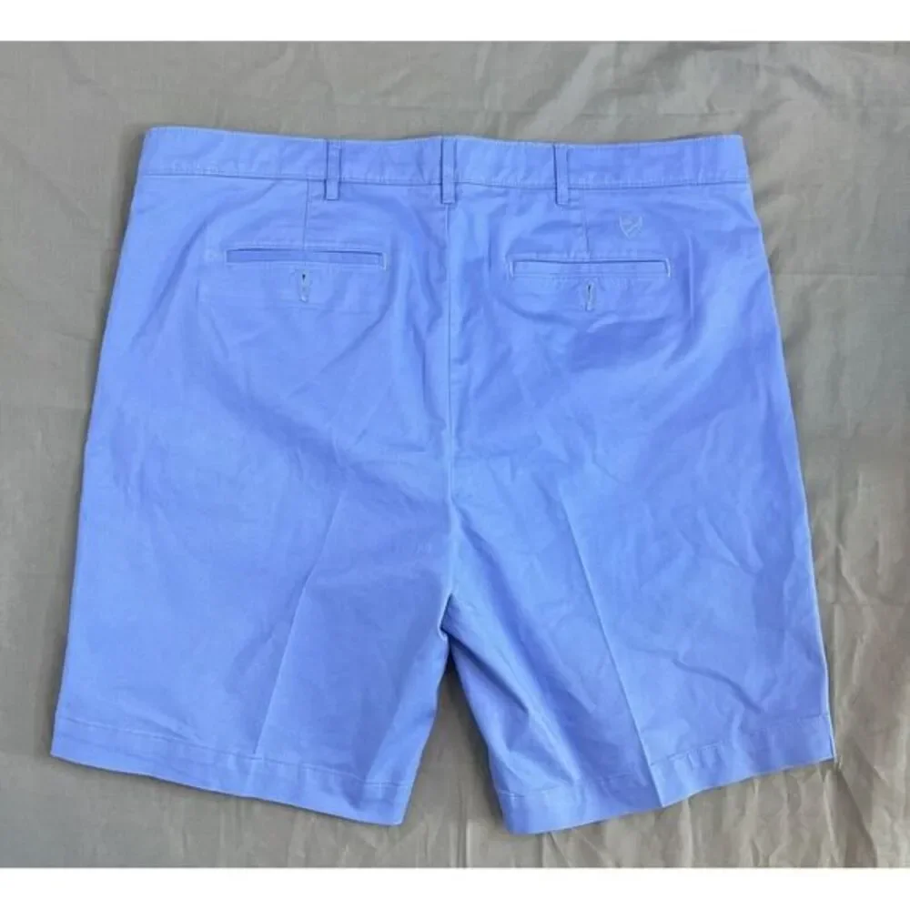 Cremieux Men's Size 40 Blue Chino Flat Front Shorts Comfort Stretch Cotton Blend